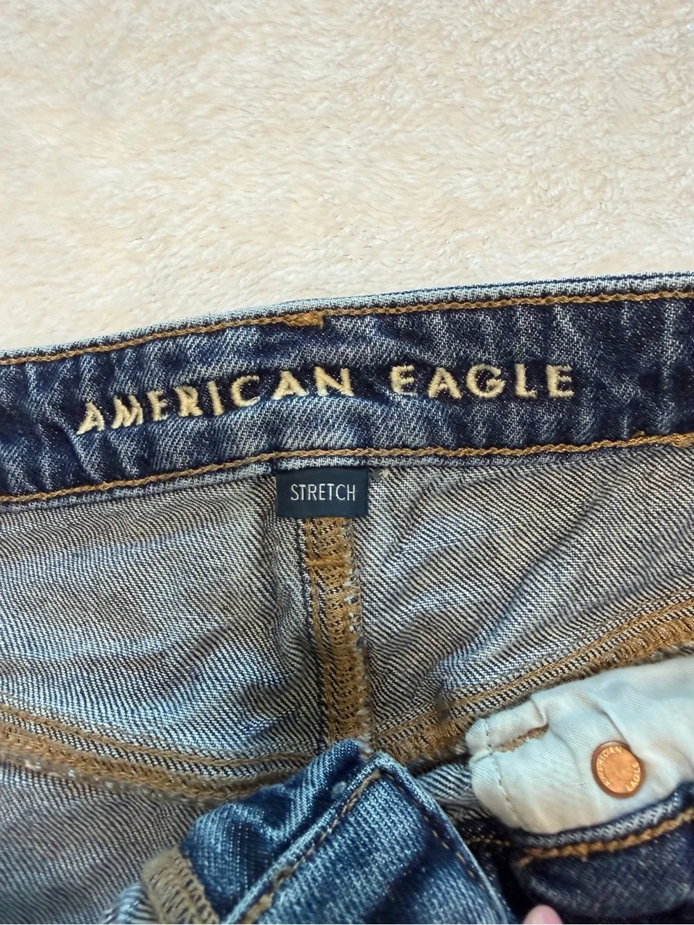 American Eagle Perfect Shortie Denim Shorts Women's Size 8 Medium Wash Stretch